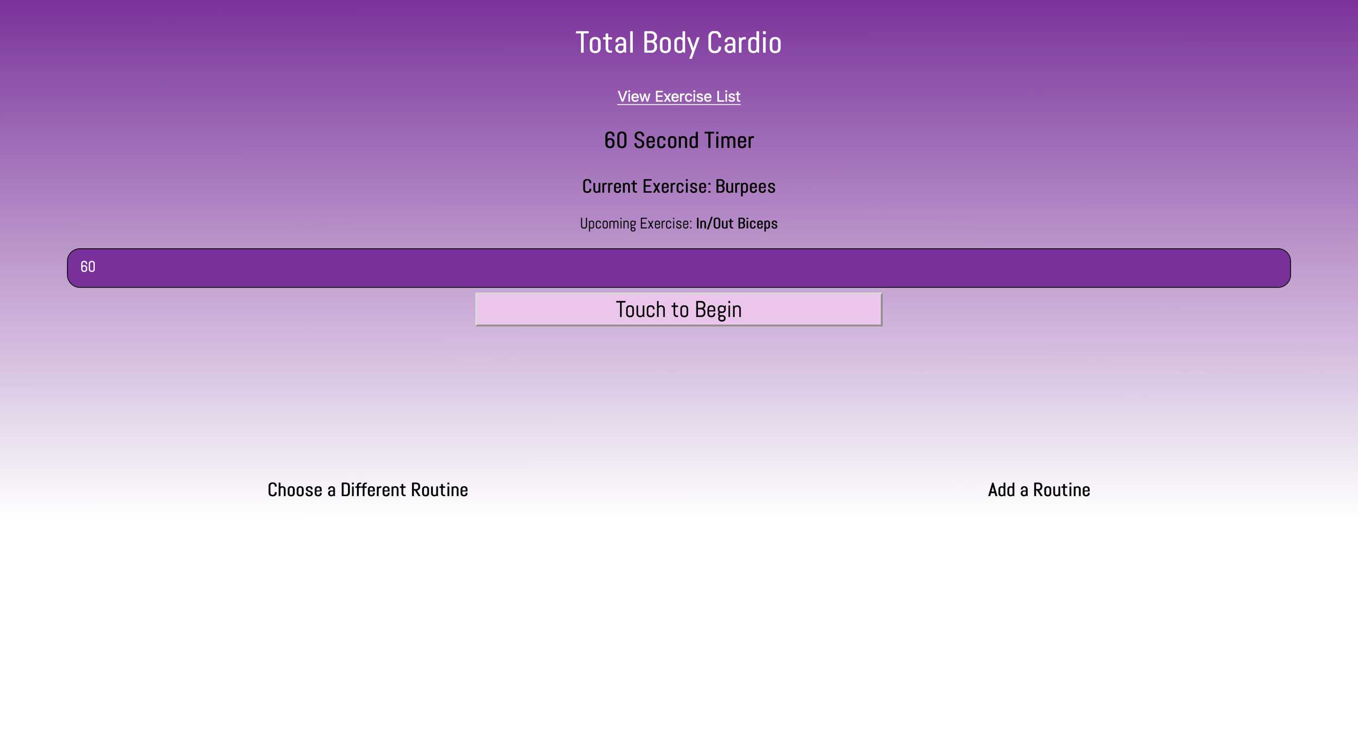 Screenshot of Stretch Timer